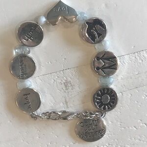 Count Your Blessings Silver Bracelet EUC
